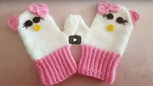 Hello kitty Örgü eldiven yapımı