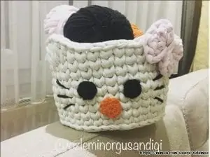 Hello kitty penye sepet nasıl yapılır