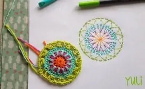 Mandala motifli battaniye yapımı 4