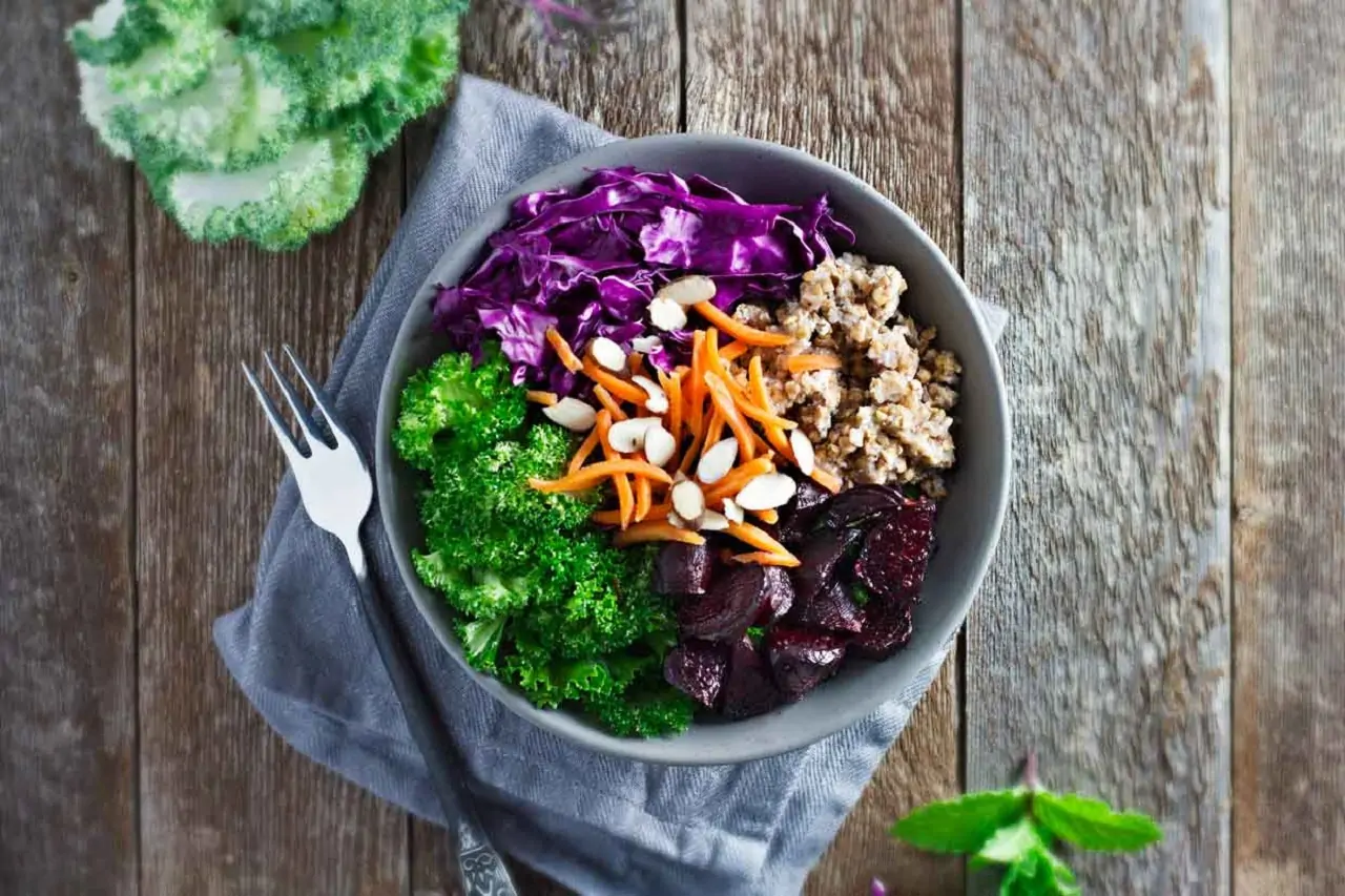 Beet buckwheat salad landscape