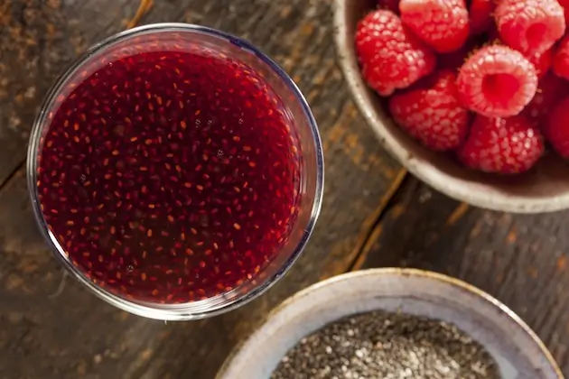 Raspberry and chia seed beverage